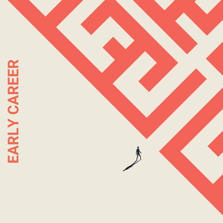 Early Career page cover image - a person walking into a labyrinth 